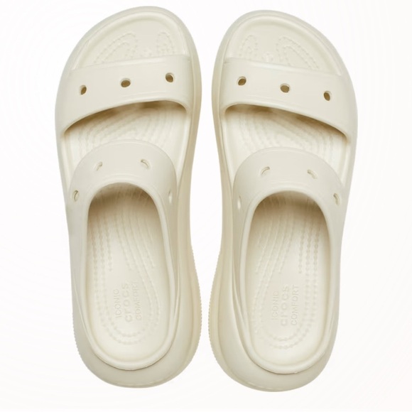 Crocs Crush Platform Slide Sandals Size 8 Women’s Beige - Picture 1 of 12